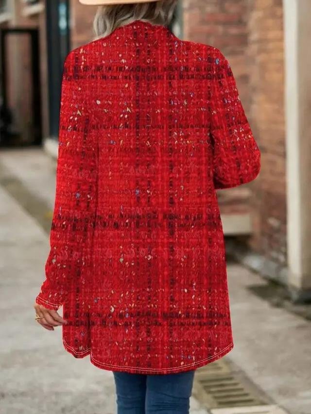 Women's Elegant Lightweight Cardigan Woven Textured Long Sleeve Jacket
