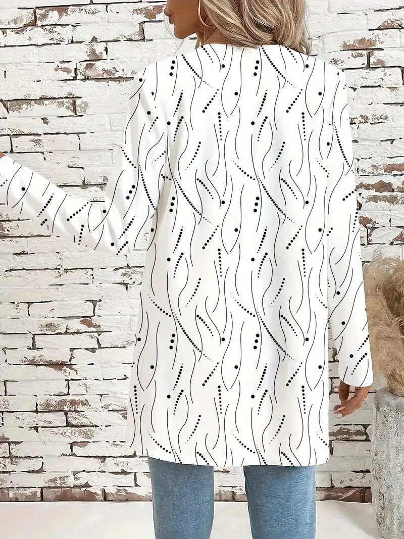Loose Striped Crew Neck Casual Jacket