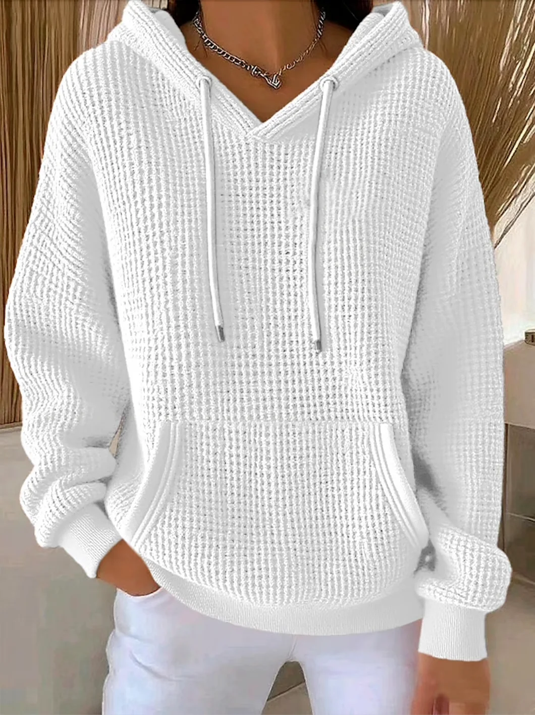 Vintage Cotton Plain Hoodie