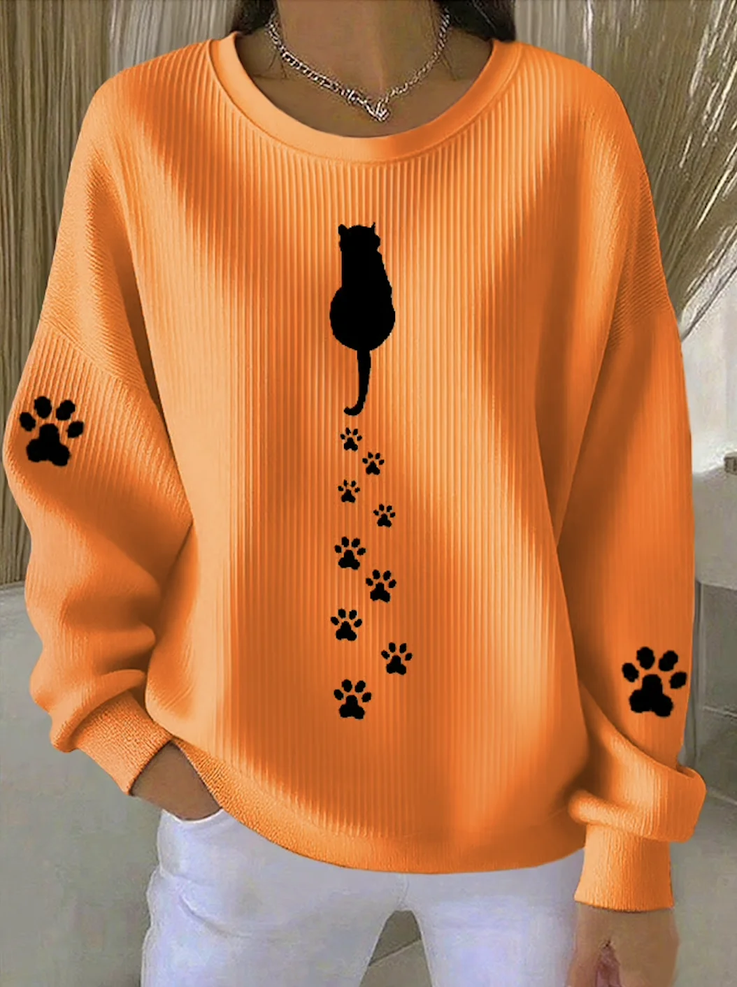 Regular Fit Casual Halloween Crew Neck Sweatshirt