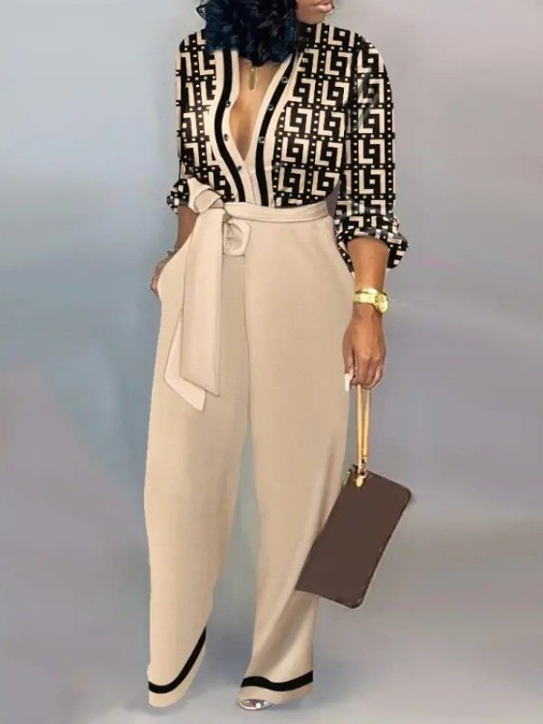 Women's H-Line Shirt Mock Neck Daily Going Out Casual Split Joint Plain Summer Long Jumpsuit Romper