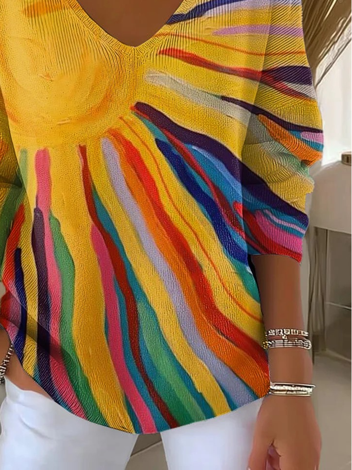 Casual Loose Gradient Pattern T-Shirt