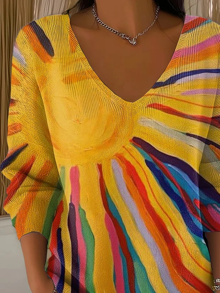 Casual Loose Gradient Pattern T-Shirt