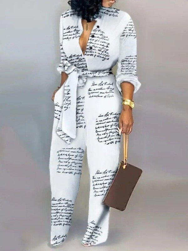 Women's H-Line Shirt Mock Neck Daily Going Out Casual Split Joint Plain Summer Long Jumpsuit Romper