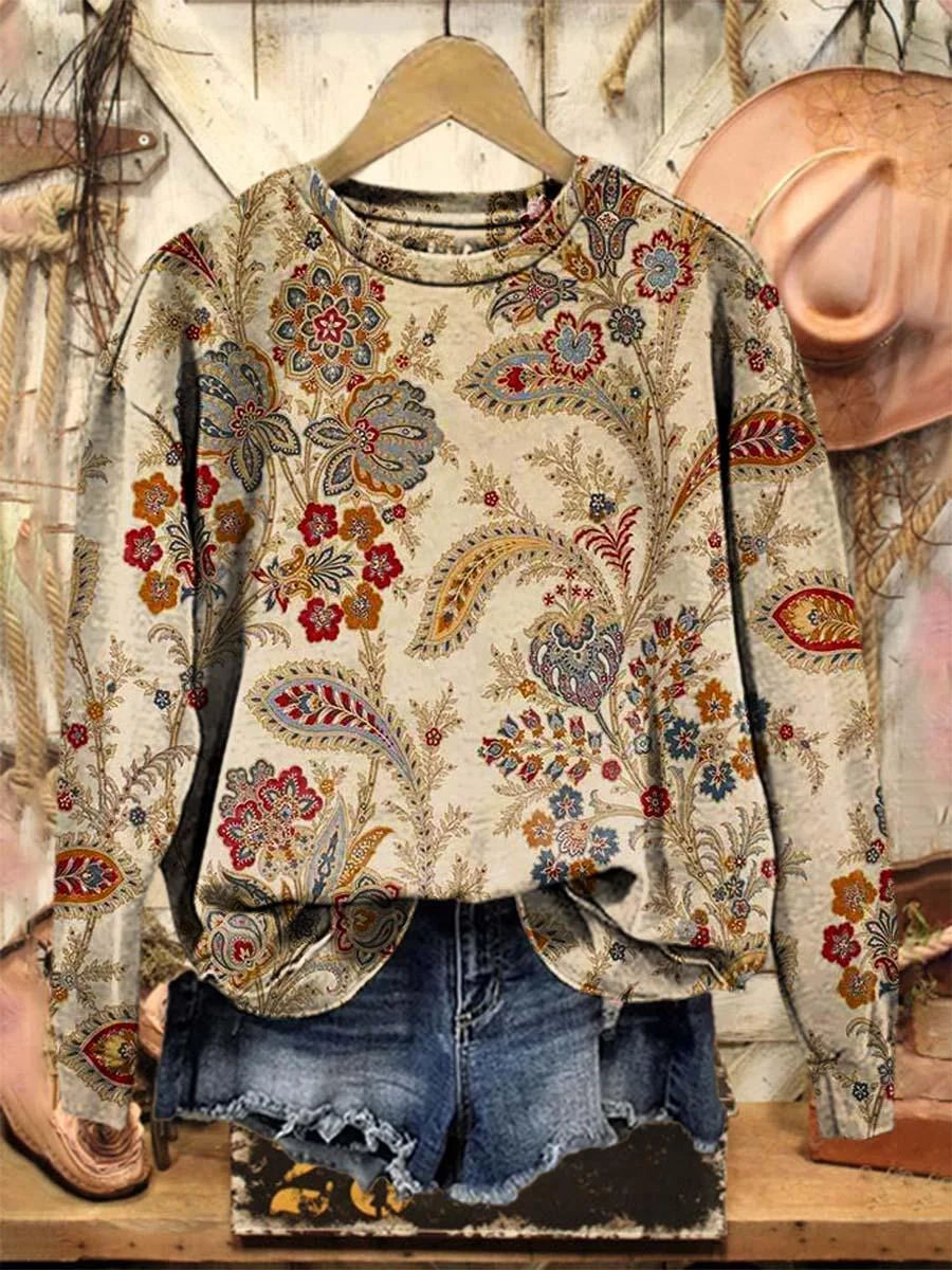 Loose Crew Neck Casual Sweatshirt