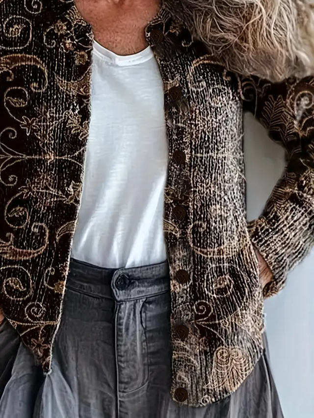 Floral Casual Crew Neck Cardigan