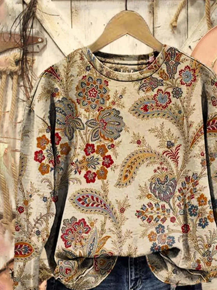 Loose Crew Neck Casual Sweatshirt