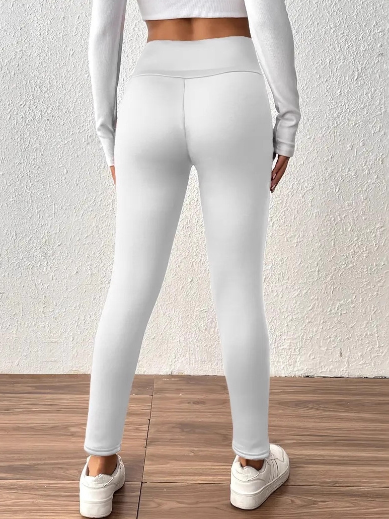 Women's plus velvet and thickened light lambskin leggings women's autumn and winter high waist tights warm pants yoga pants