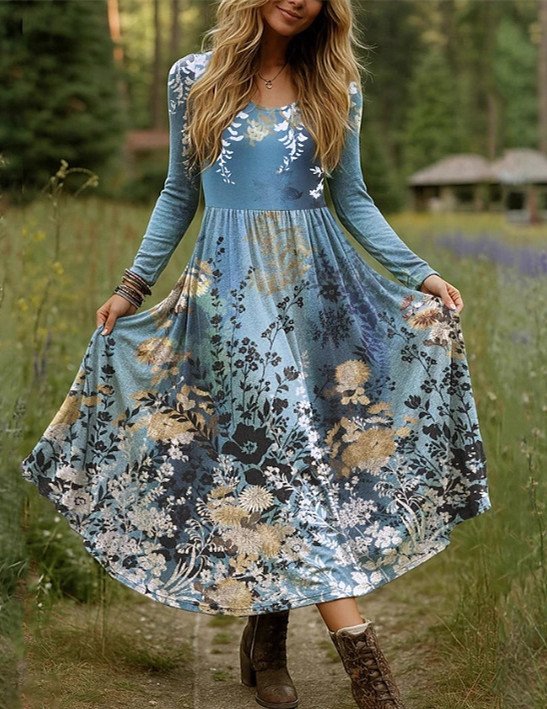 V Neck Regular Fit Cotton Casual Dress With No