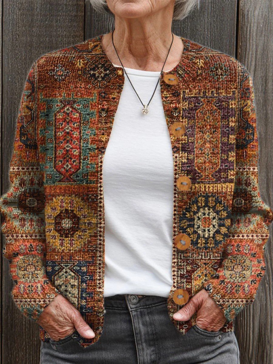 Loose Ethnic Knitted Ethnic Cardigan