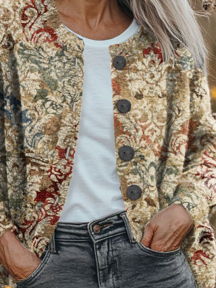 Women's Floral Print Casual Autumn Cardigan