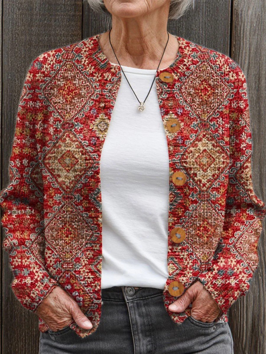 Loose Ethnic Knitted Ethnic Cardigan