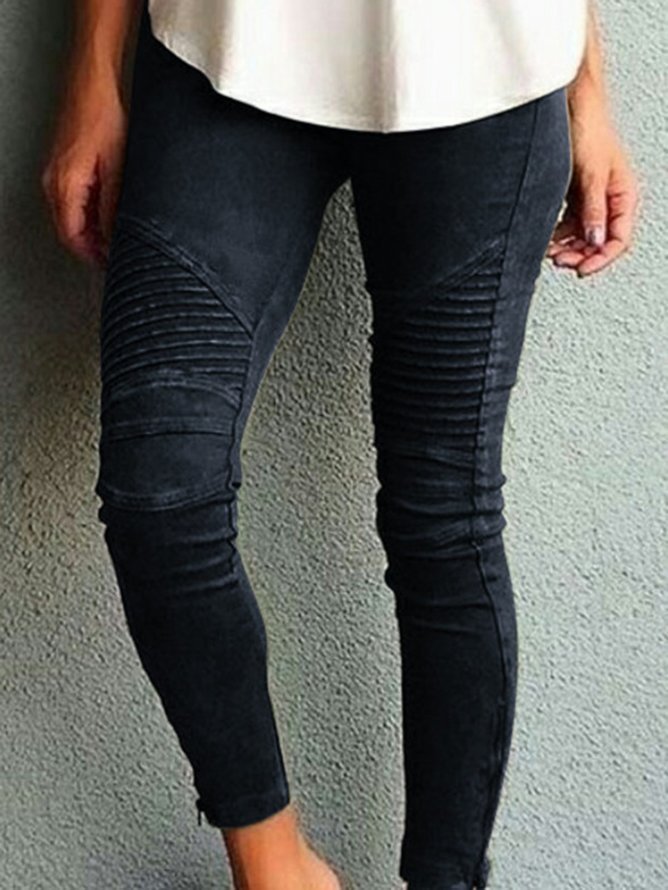 Plain Regular Fit Casual Leggings