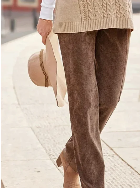 Regular Fit Plain Casual Pants