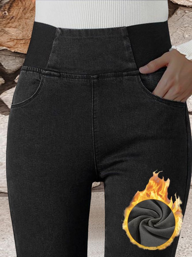 Casual Tight  Plain Pocket Legging