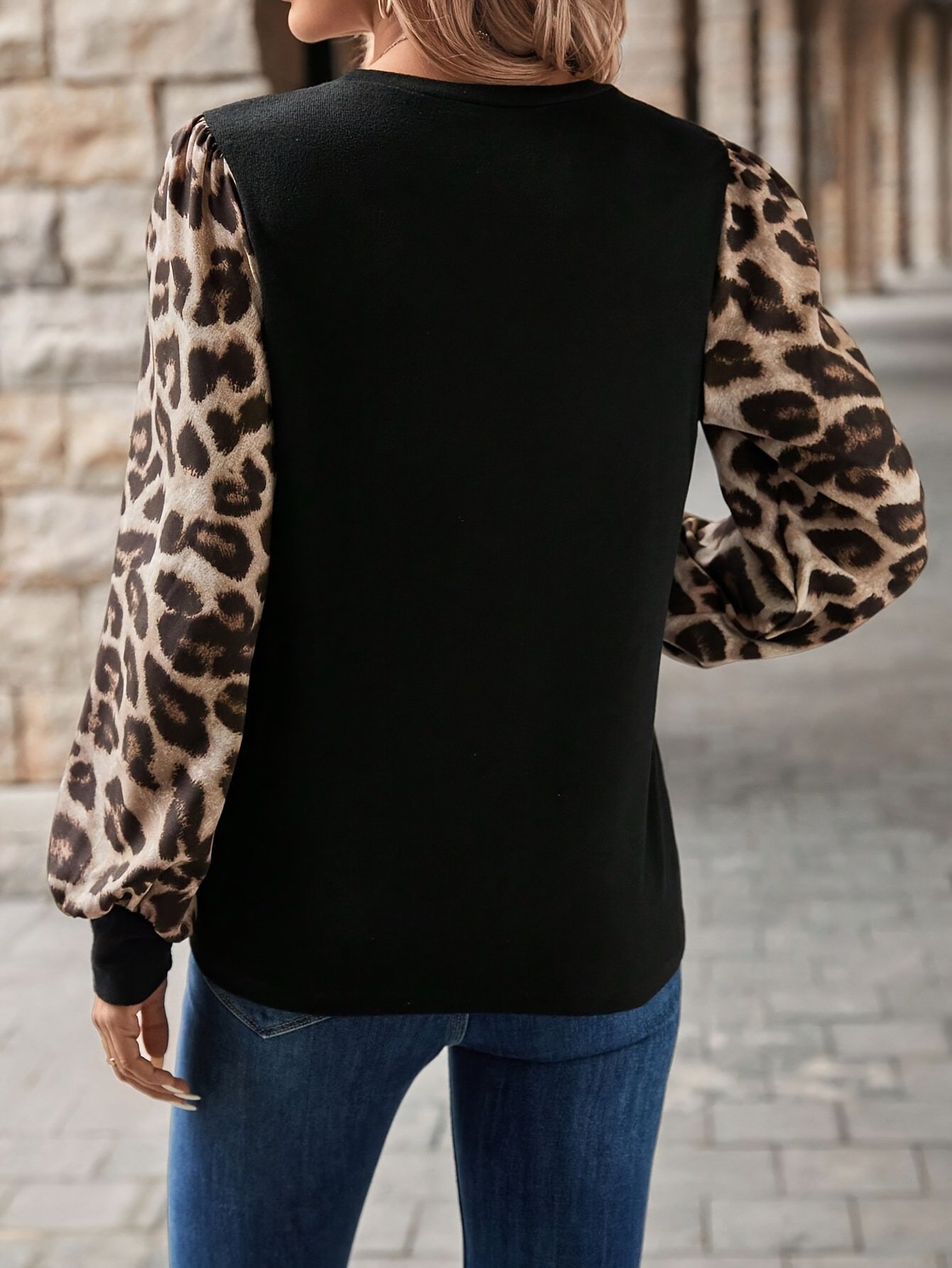 Crew Neck Color Block Cotton Casual T-Shirt