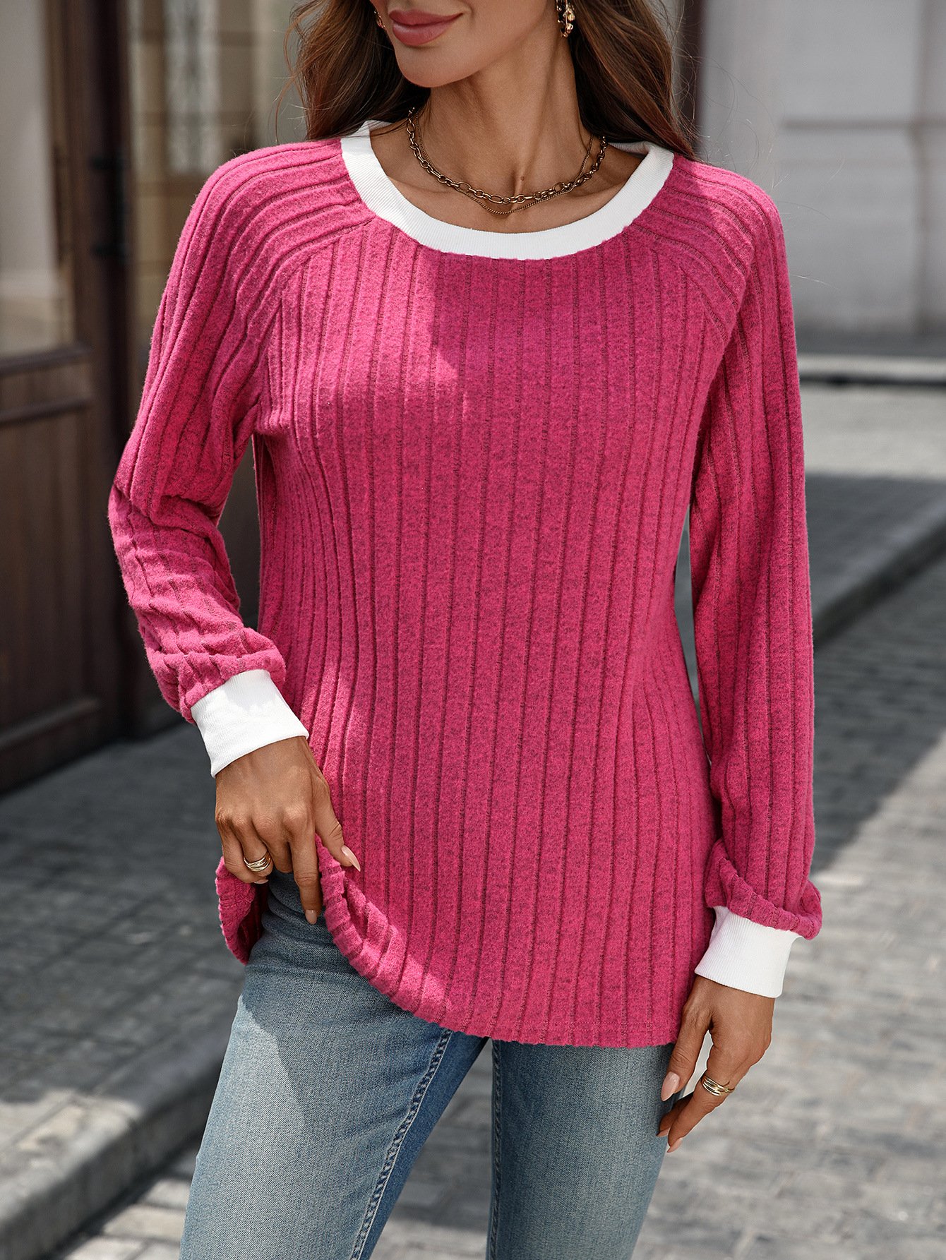 Casual Cotton Regular Fit Color Block T-Shirt