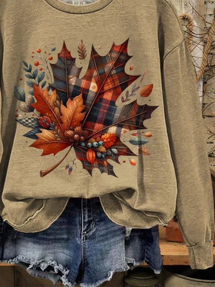 Crew Neck Casual Printing Sweatshirt