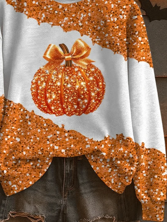 Halloween Crew Neck Casual Sweatshirt