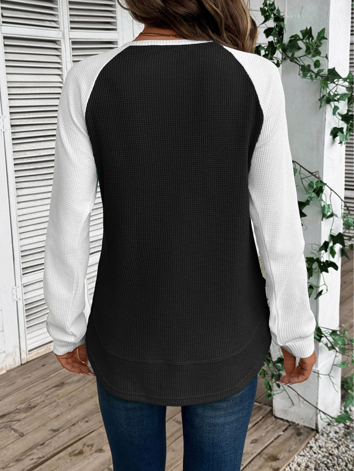 Color Block Crew Neck Casual Cotton T-Shirt