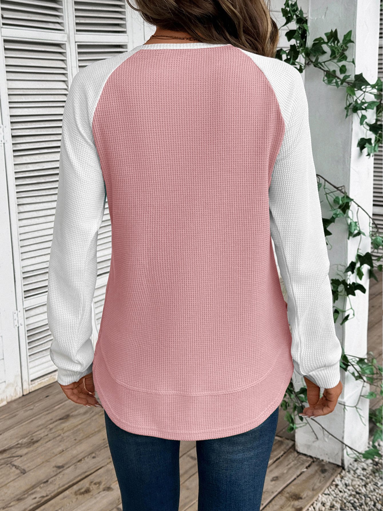 Color Block Crew Neck Casual Cotton T-Shirt