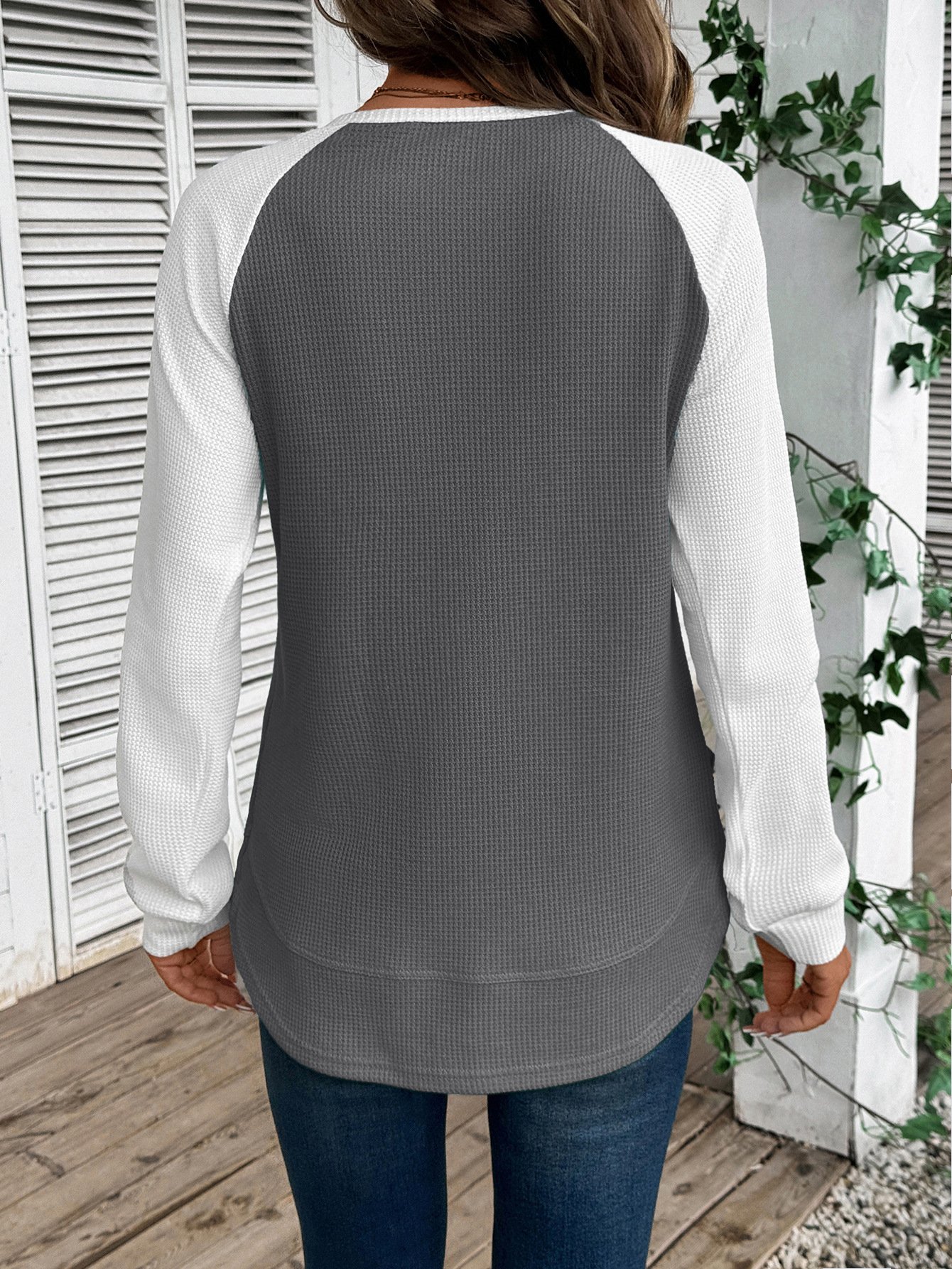 Color Block Crew Neck Casual Cotton T-Shirt