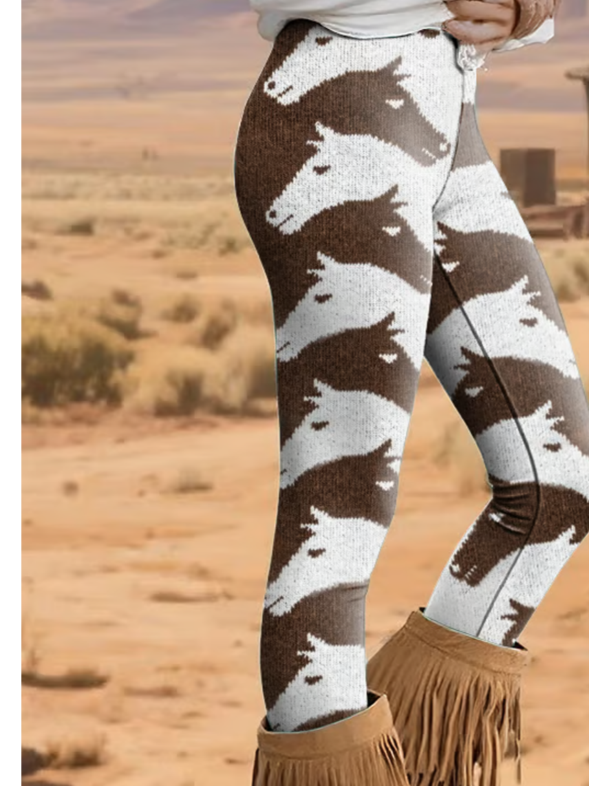 Women's Western Horse Pattern Leggings