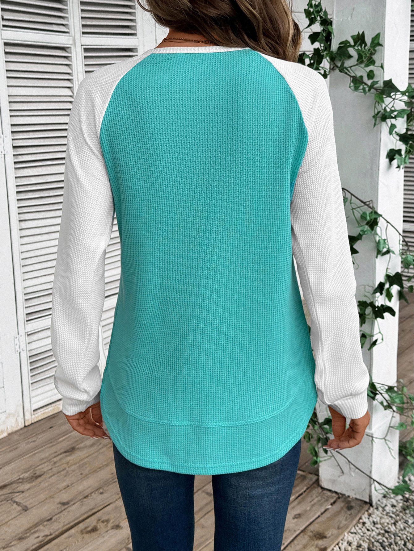 Color Block Crew Neck Casual Cotton T-Shirt