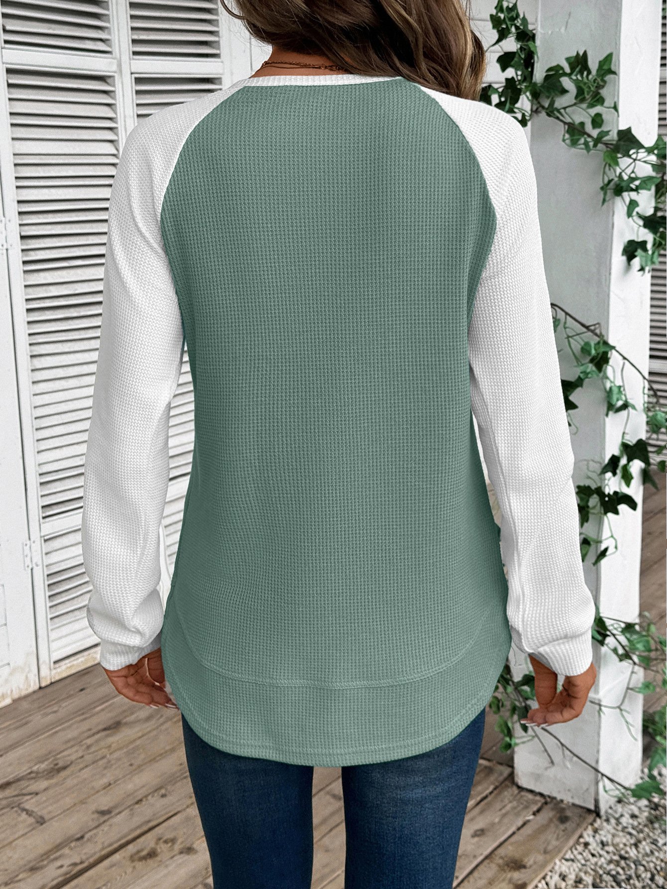 Color Block Crew Neck Casual Cotton T-Shirt