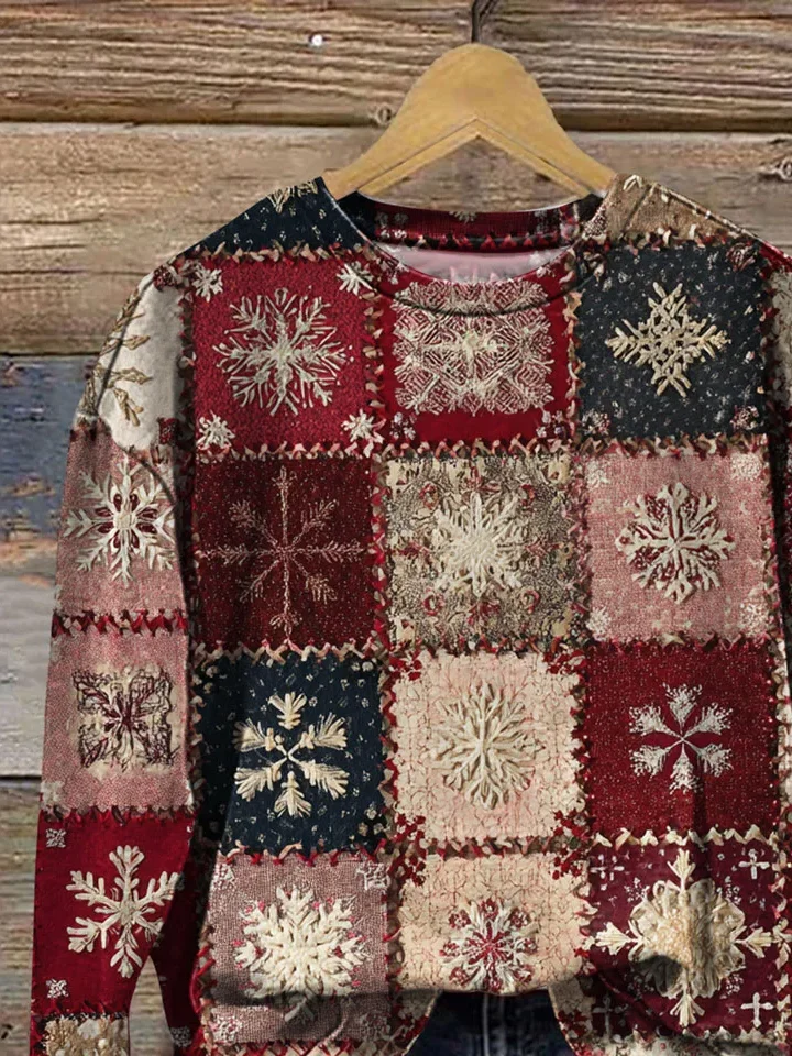 Printing Christmas Crew Neck Casual Sweatshirt