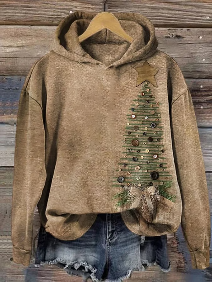Casual Christmas Cotton Hoodie Hoodie