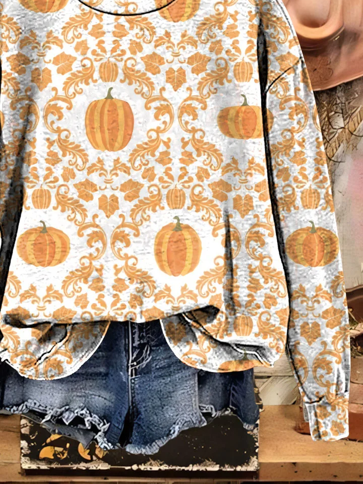 Halloween Loose Casual Printing Sweatshirt