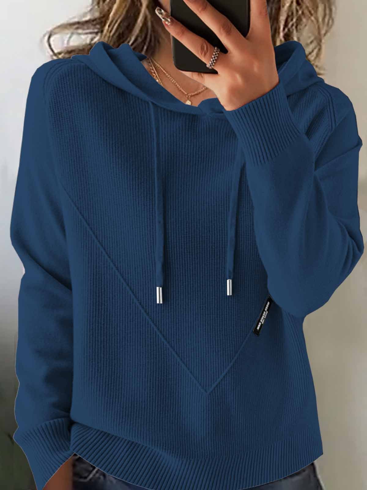 Hoodie Plain Loose Street Sweater