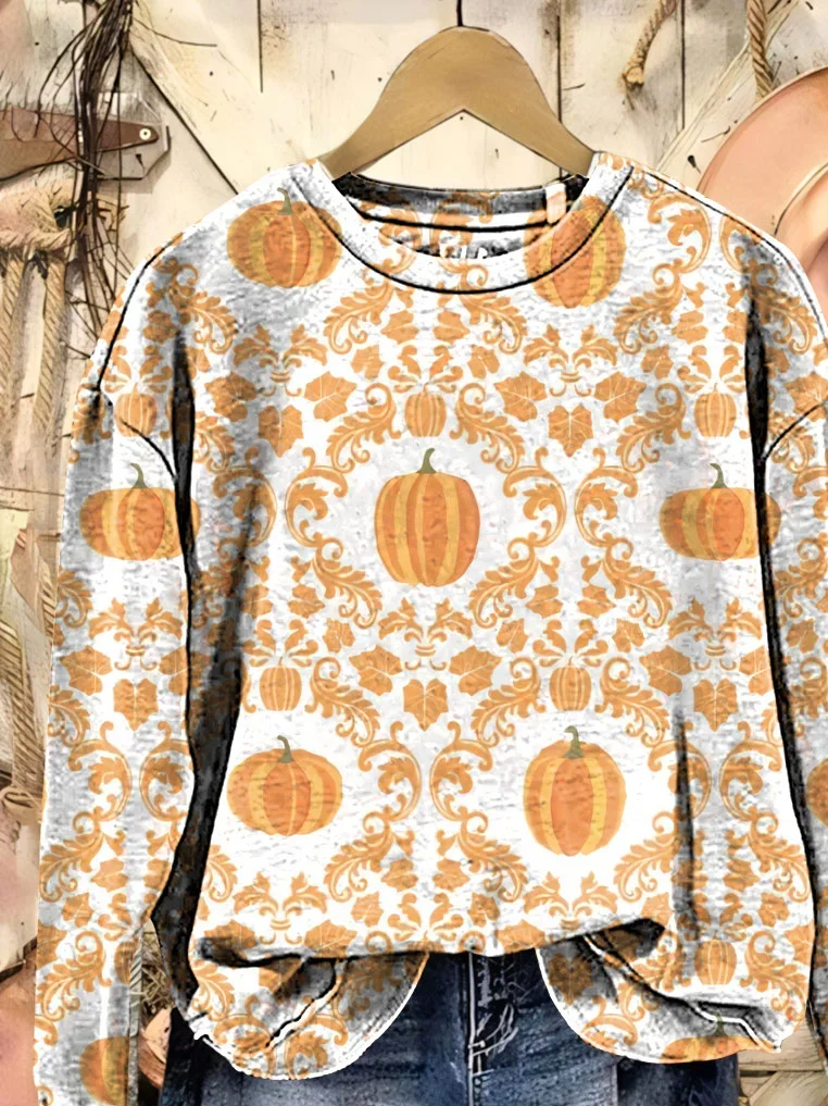 Halloween Loose Casual Printing Sweatshirt