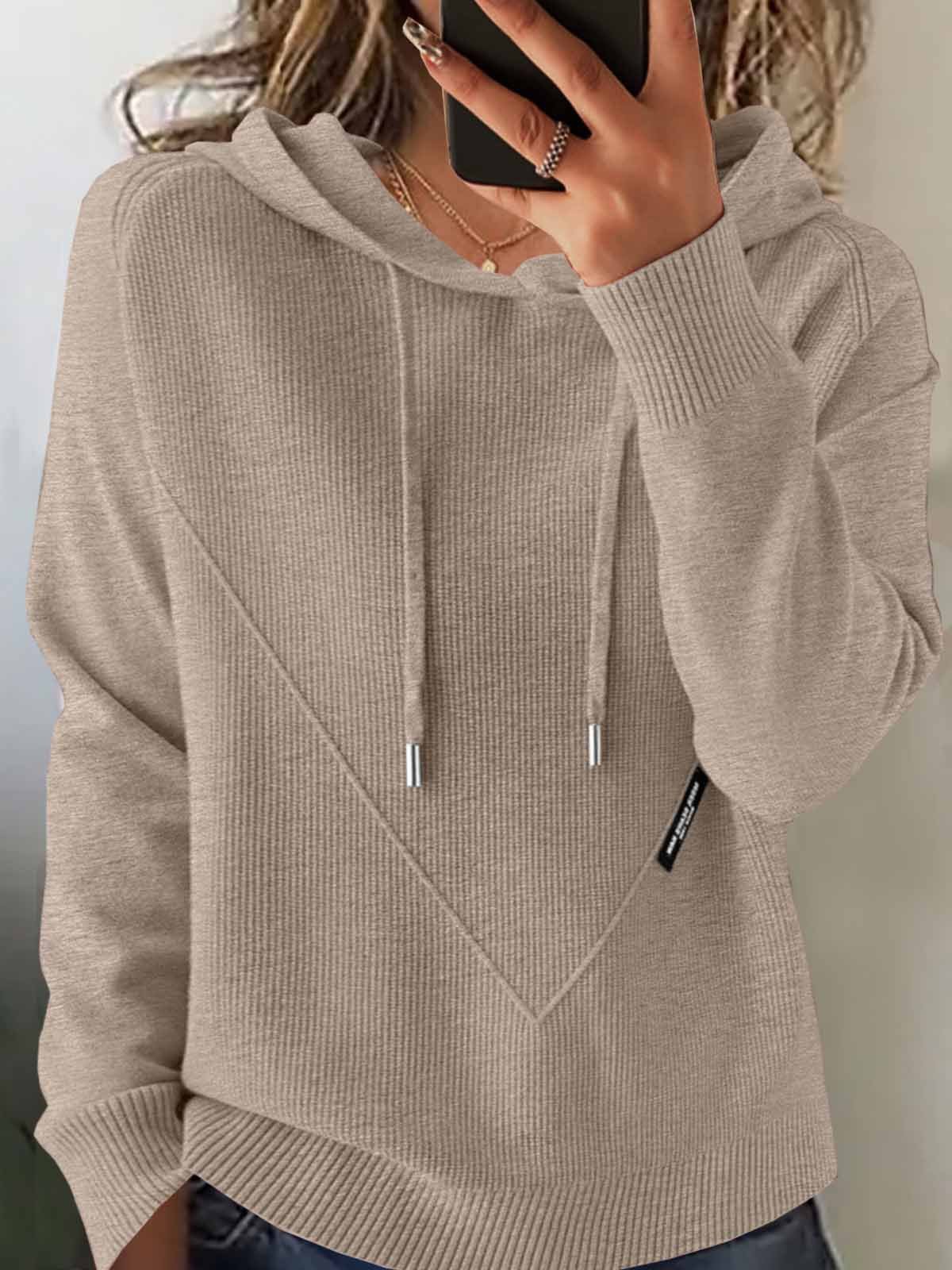 Hoodie Plain Loose Street Sweater