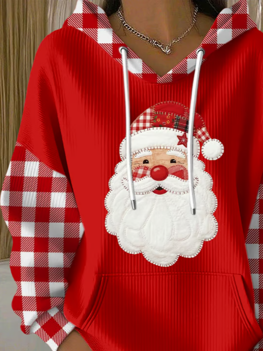 Women's Christmas Print Casual Hooded Sweatshirt