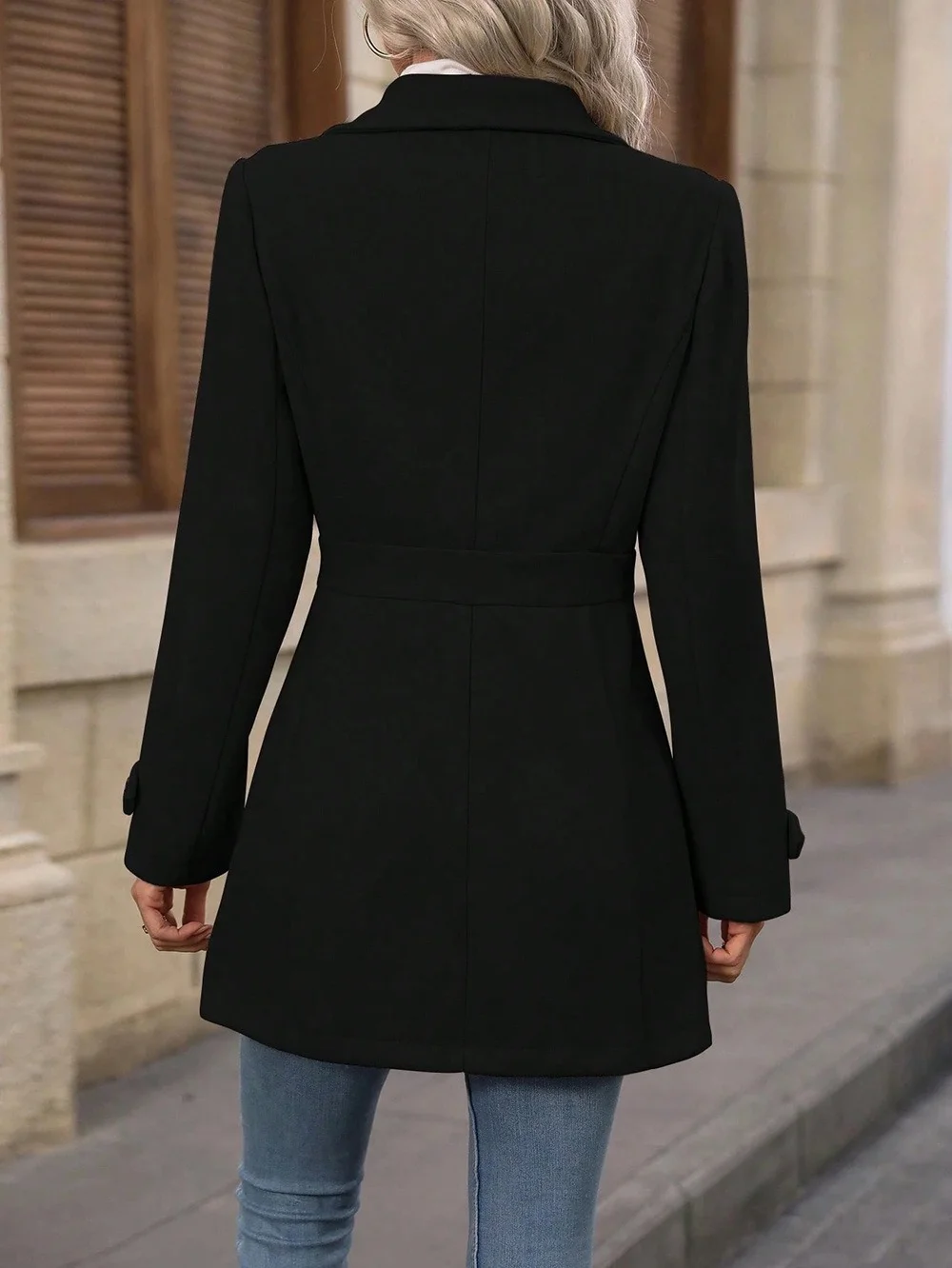 Shawl Collar Plain Regular Fit Casual Jacket