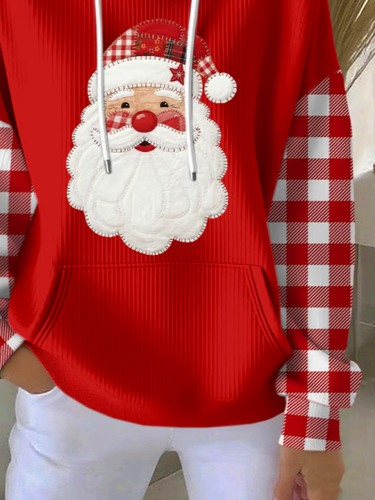 Women's Christmas Print Casual Hooded Sweatshirt