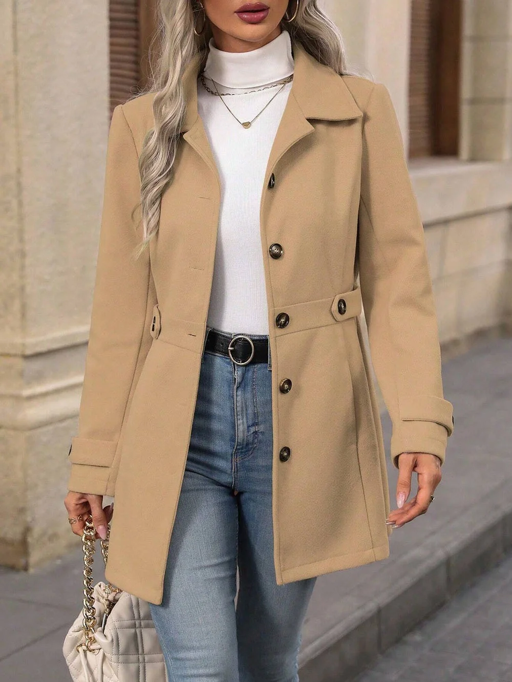 Shawl Collar Plain Regular Fit Casual Jacket