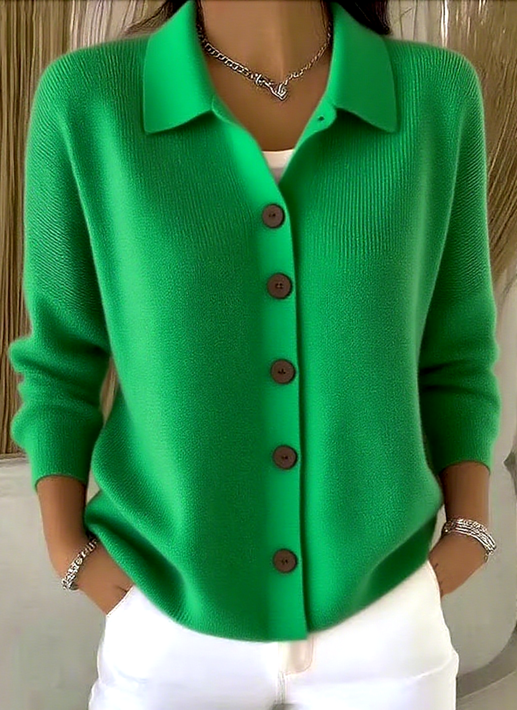 Plain Casual Regular Fit Cardigan