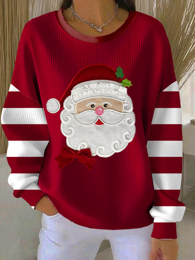 Women's Christmas Print Casual Crew Neck Sweatshirt