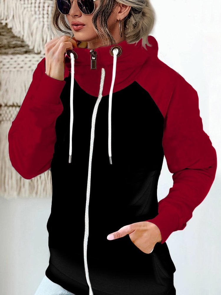 Casual Regular Fit Plain Thickened Fleece Loose Sweatshirt Jacket