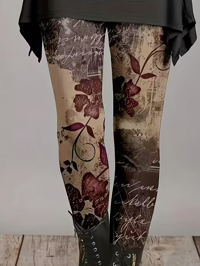 Printing Floral Casual Tight Leggings