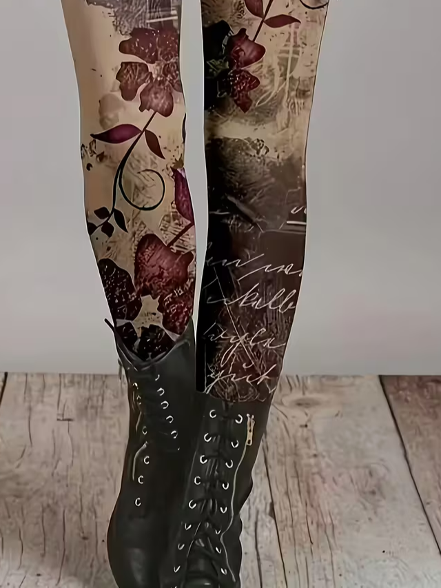 Printing Floral Casual Tight Leggings