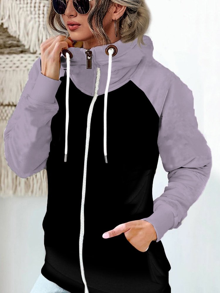 Casual Regular Fit Plain Thickened Fleece Loose Sweatshirt Jacket