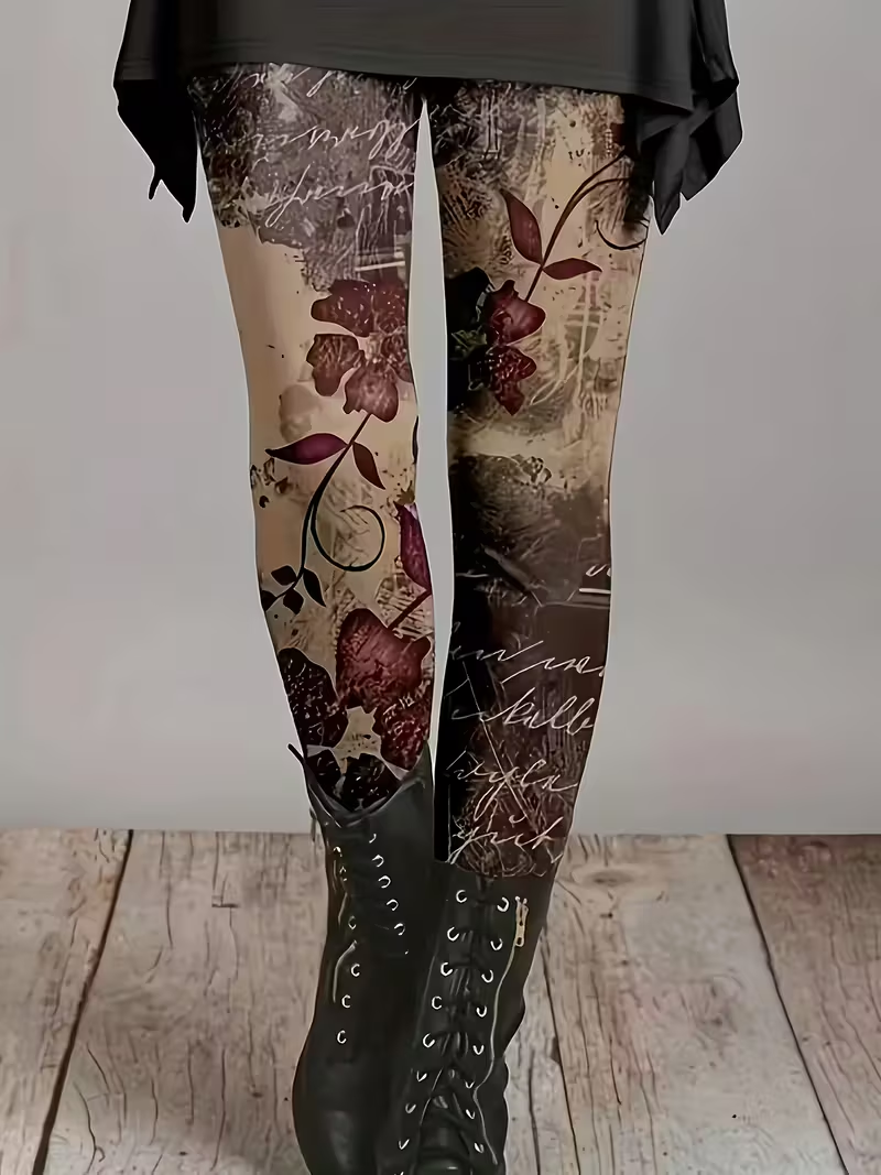 Printing Floral Casual Tight Leggings