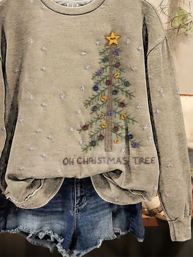 Casual Christmas Tree Sweatshirt