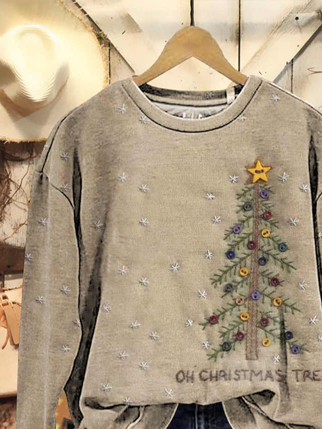 Casual Christmas Tree Sweatshirt