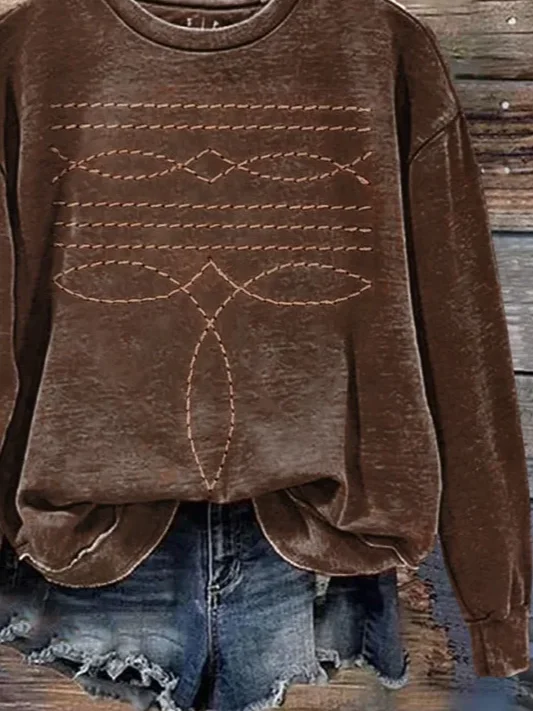 Abstract Casual Printing Sweatshirt