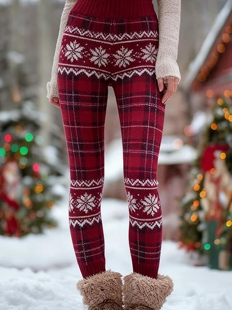 Women's Home Wear Christmas Party Slim Fit Knitted Warm And Comfortable Leggings